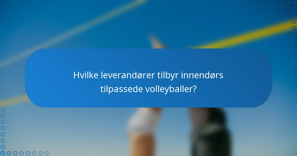 Hvilke leverandører tilbyr innendørs tilpassede volleyballer?