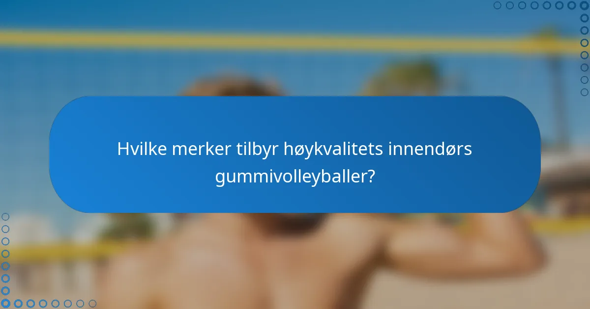 Hvilke merker tilbyr høykvalitets innendørs gummivolleyballer?
